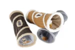Tunel pentru pisici cu lână de miel și deschidere în partea de sus, 62 x 26 cm – AFP Lambswool - Find Me Cat Tunnel - imagine 2