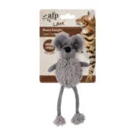 Jucărie pentru pisici în formă de șoarece, cu iarbă mâței și plastic foșnitor, 16 cm – AFP Lambswool Mouse Dangler - imagine 2