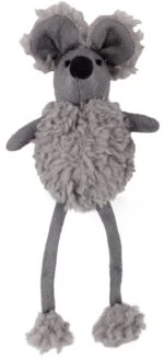 Jucărie pentru pisici în formă de șoarece, cu iarbă mâței și plastic foșnitor, 16 cm – AFP Lambswool Mouse Dangler - imagine 3