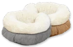 Pat rotund pentru câini, din pluș, bej, 45 x 45 x 25 cm – AFP Lambswool Donut Bed - imagine 5
