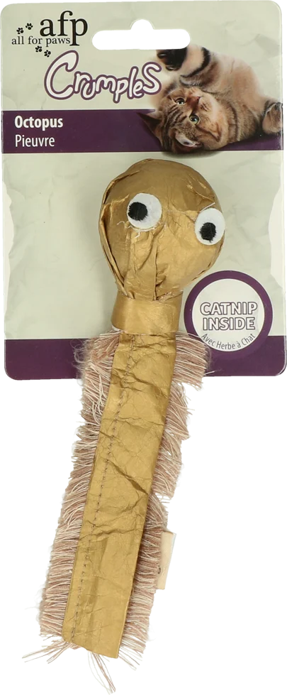 AFPK02657.png Jucărie pentru pisici din hârtie cu iarba mâței, 17 x 4 x 0,5 cm – AFP Crumples - Octopus - imagine 1