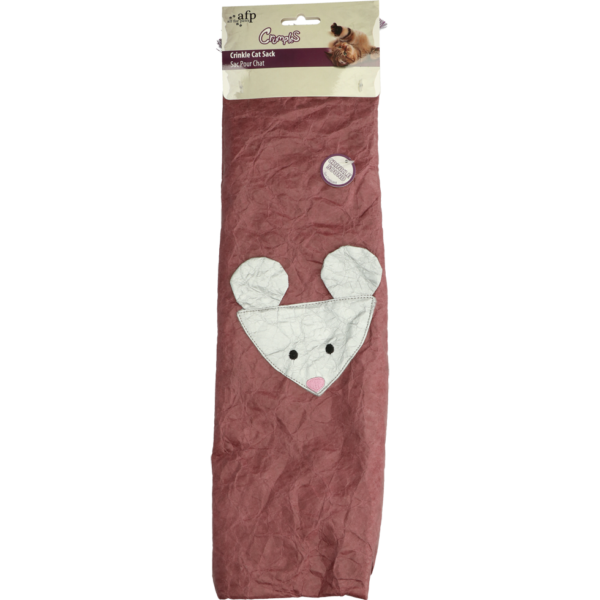 Jucărie pentru pisici din hârtie foșnitoare cu pene, mov, 45 cm – AFP Crumples - Crinkle Cat Sack