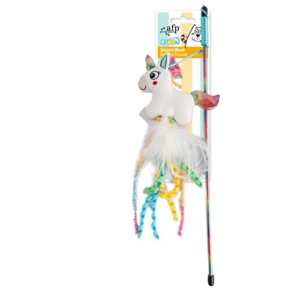 Undiță pentru pisici cu unicorn și iarba mâței – AFP Catoon Unicorn Wand