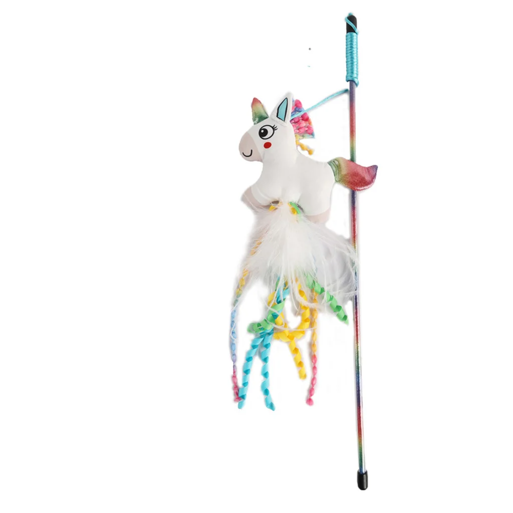 Undiță pentru pisici cu unicorn și iarba mâței – AFP Catoon Unicorn Wand - imagine 2