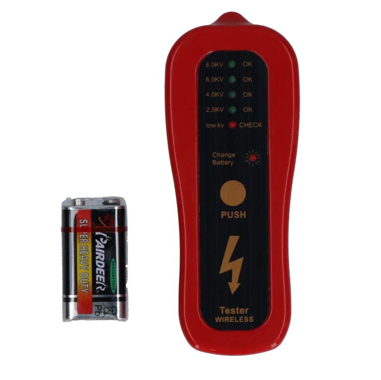 Tester pentru gard electric cu 4 niveluri LED, fără țăruș de împământare – Gobel