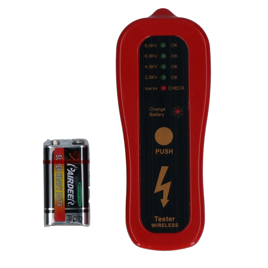 Tester pentru gard electric cu 4 niveluri LED, fără țăruș de împământare – Gobel - imagine 1