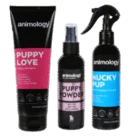 Set de îngrijire pentru căței, cu șampon, body mist și spray cu șampon, 3 produse – Animology My First Puppy Pack - imagine 3