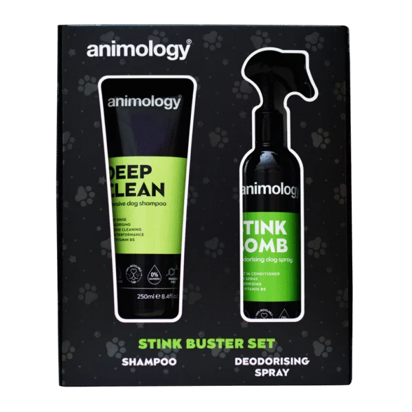 Set de îngrijire a blănii câinilor cu șampon și spray deodorant, 2 produse – Animology Stink Buster Set
