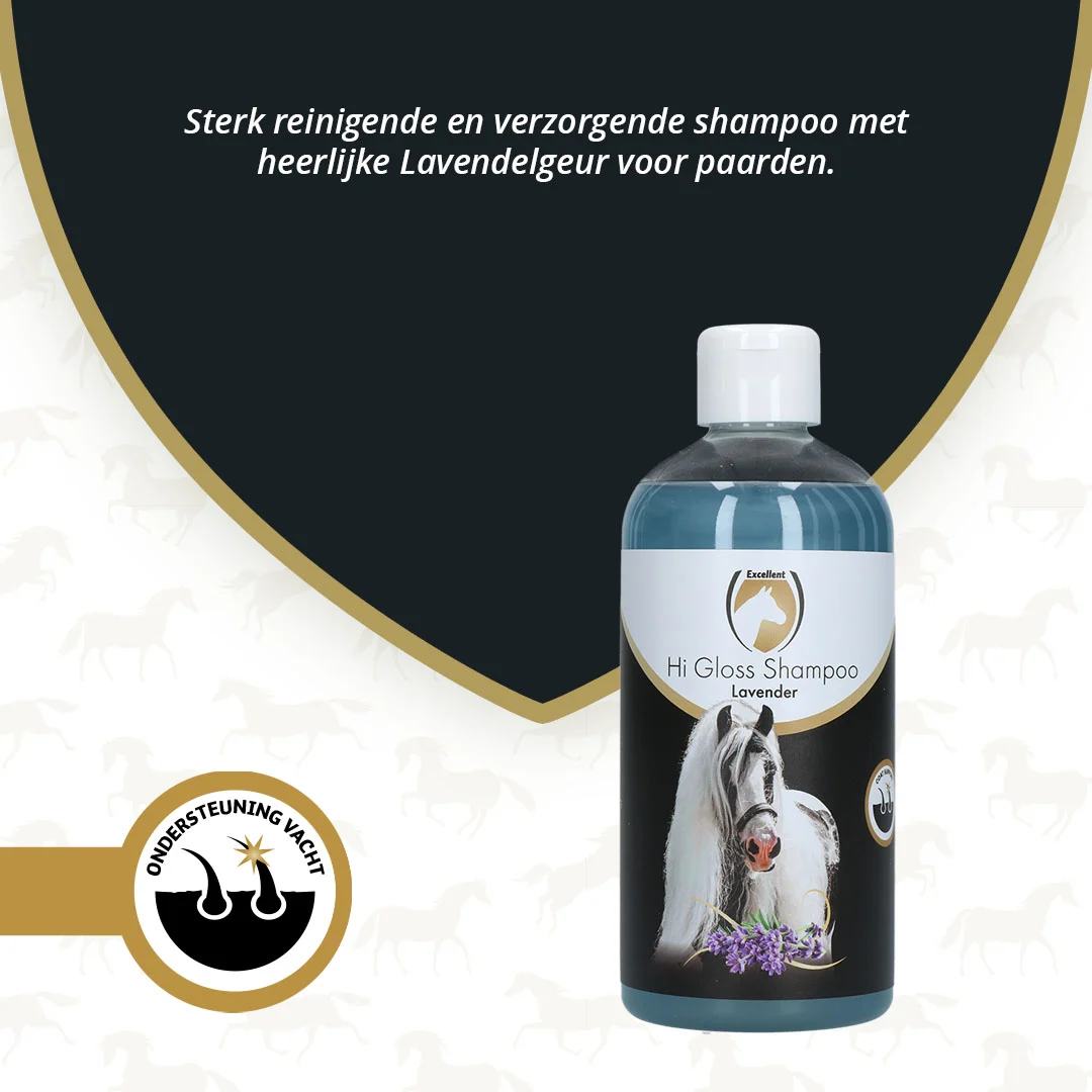 Șampon pentru cai pentru o blană strălucitoare, 500 ml – Excellent Horse Hi Gloss Shampoo Lavender - imagine 2