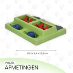 Puzzle interactiv pentru câini, pentru crochete și recompense, cu piciorușe antiderapante – Eat Slow Live Longer Puzzle Squared - imagine 4