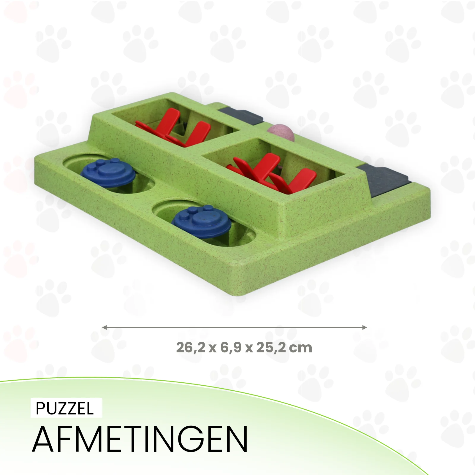 Puzzle interactiv pentru câini, pentru crochete și recompense, cu piciorușe antiderapante – Eat Slow Live Longer Puzzle Squared - imagine 4