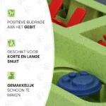 Puzzle interactiv pentru câini, pentru crochete și recompense, cu piciorușe antiderapante – Eat Slow Live Longer Puzzle Squared - imagine 5