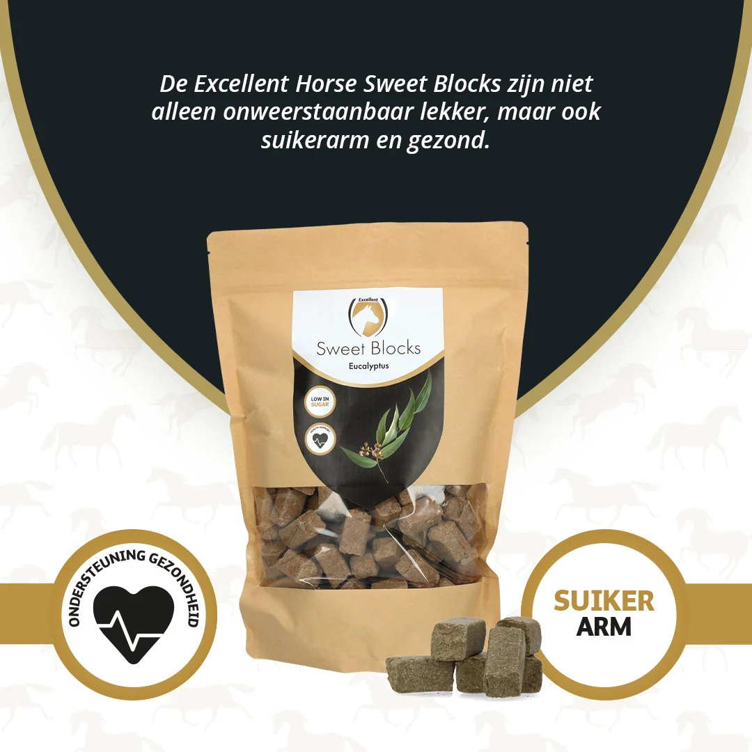 Recompense pentru cai cu eucalipt, conținut redus de zahăr, 1 kg – Excellent Horse Sweet Blocks - imagine 2