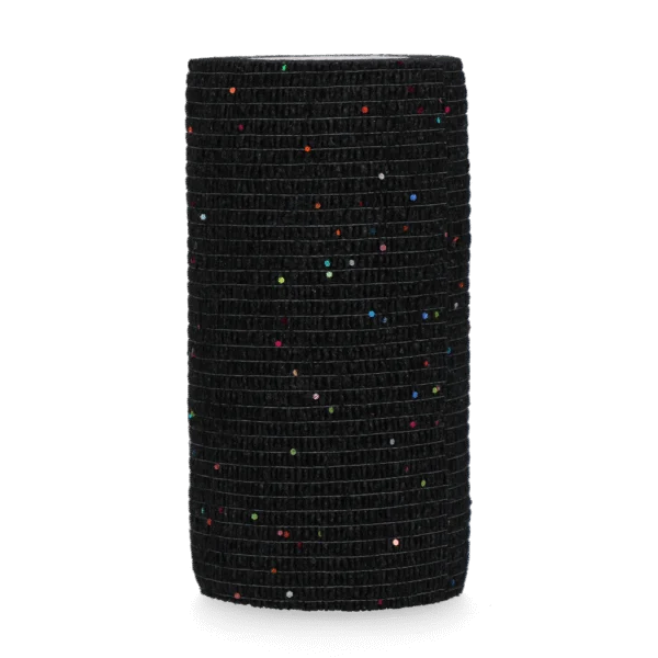 Bandaj autoadeziv cu sclipici, 10 cm, negru – Excellent Animal Glitter Bandage Profi