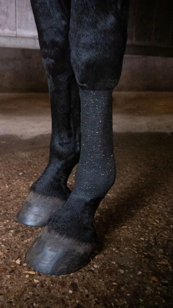 Bandaj autoadeziv cu sclipici, 10 cm, negru – Excellent Animal Glitter Bandage Profi - imagine 2