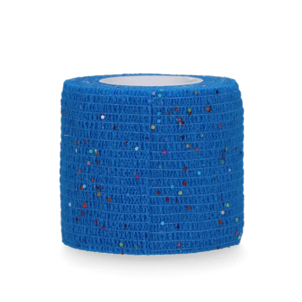 Bandaj autoadeziv cu sclipici, 5 cm, albastru – Excellent Animal Glitter Bandage Profi