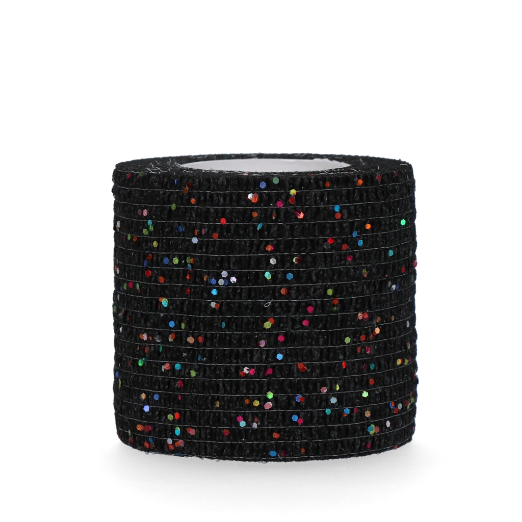 Bandaj autoadeziv cu sclipici, 5 cm, negru – Excellent Animal Glitter Bandage Profi - imagine 1