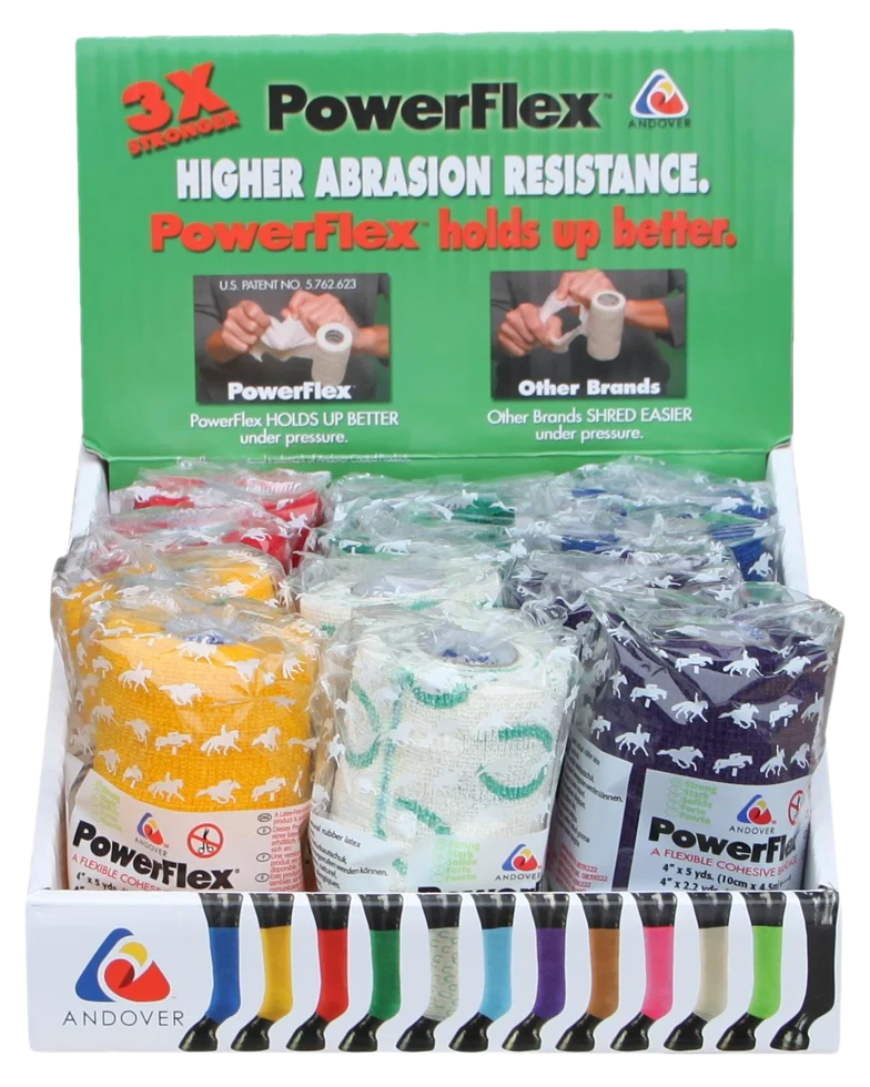 Bandaj pentru cai, albastru, 10 cm lățime și 4,5 m lungime – Andover Healthcare PowerFlex - imagine 2