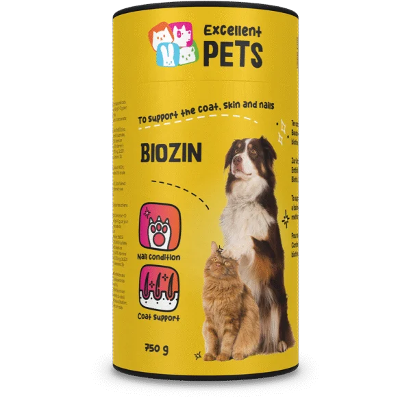 Supliment pentru blana câinilor și pisicilor, cu biotină, 750 g – Excellent Pets Biozin