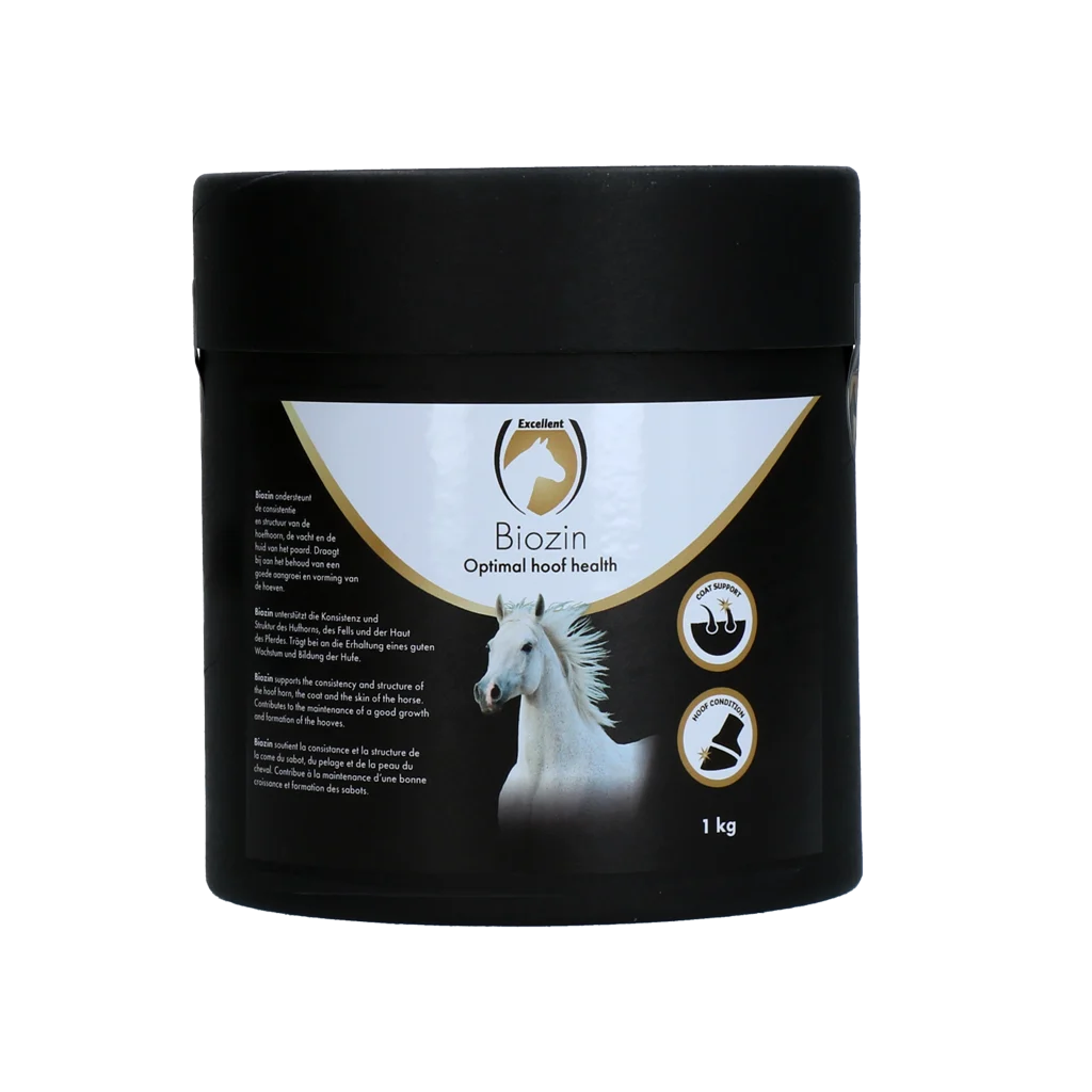 Supliment cu biotină pentru copitele cailor, cu aromă de măr, 1 kg – Excellent Horse Biozin - imagine 1