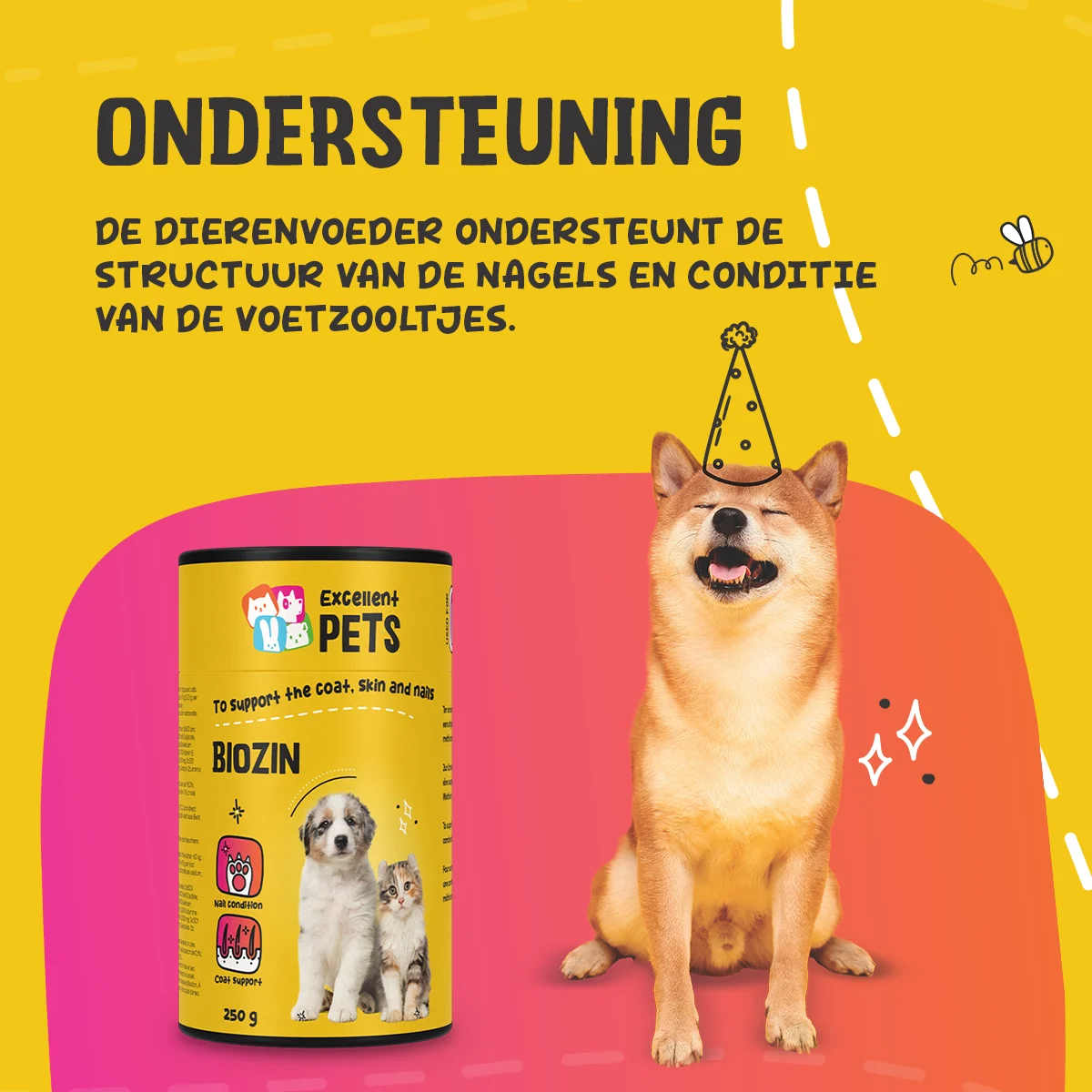 Supliment pentru blana câinilor și pisicilor cu biotină, 250 g – Excellent Pets Biozin - imagine 5