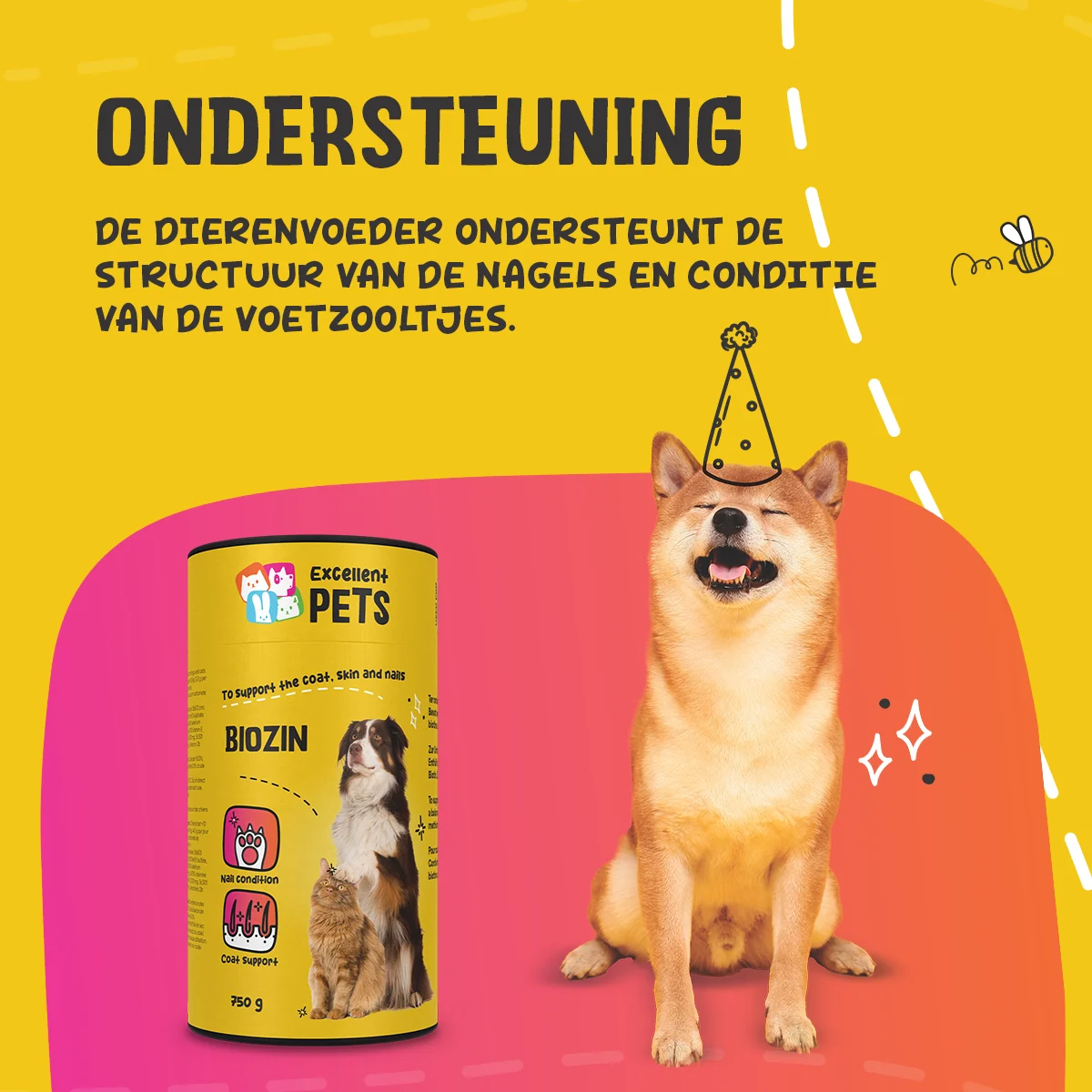 Supliment pentru blana câinilor și pisicilor, cu biotină, 750 g – Excellent Pets Biozin - imagine 5