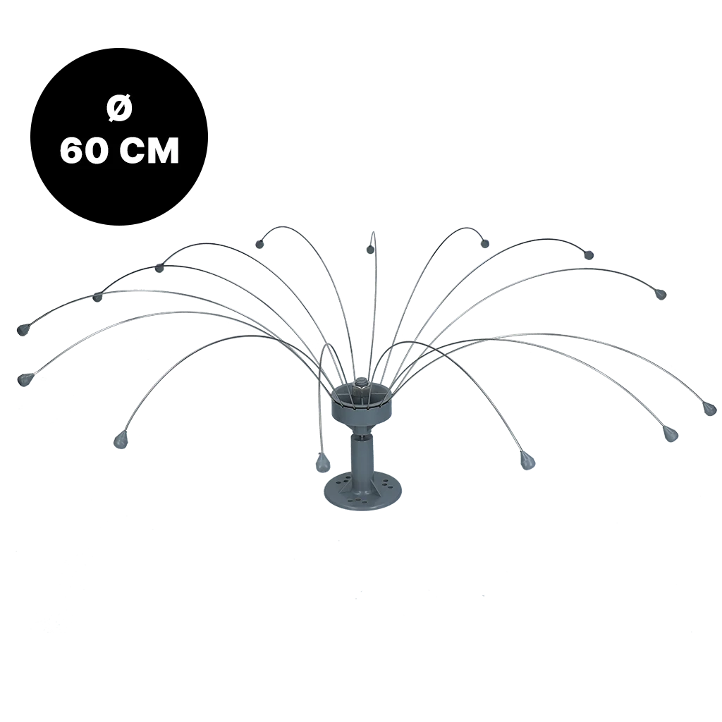 Sistem de protecție împotriva păsărilor cu fire rotative din oțel inoxidabil, Ø 60 cm – Birdshield Longlegs - imagine 1