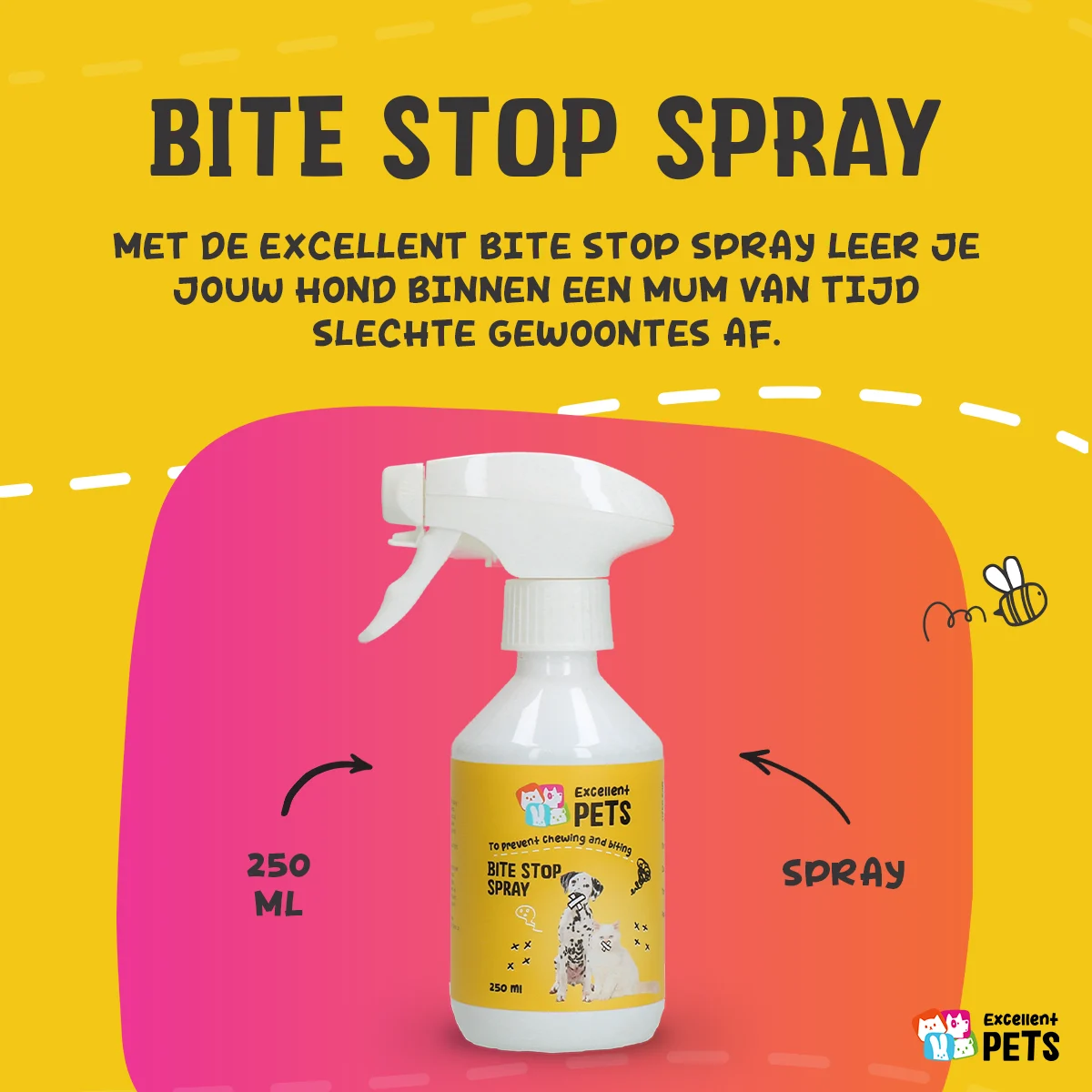 Spray antiros pentru câini și pisici cu substanță amară, 250 ml – Excellent Pets Bite Stop Spray - imagine 3