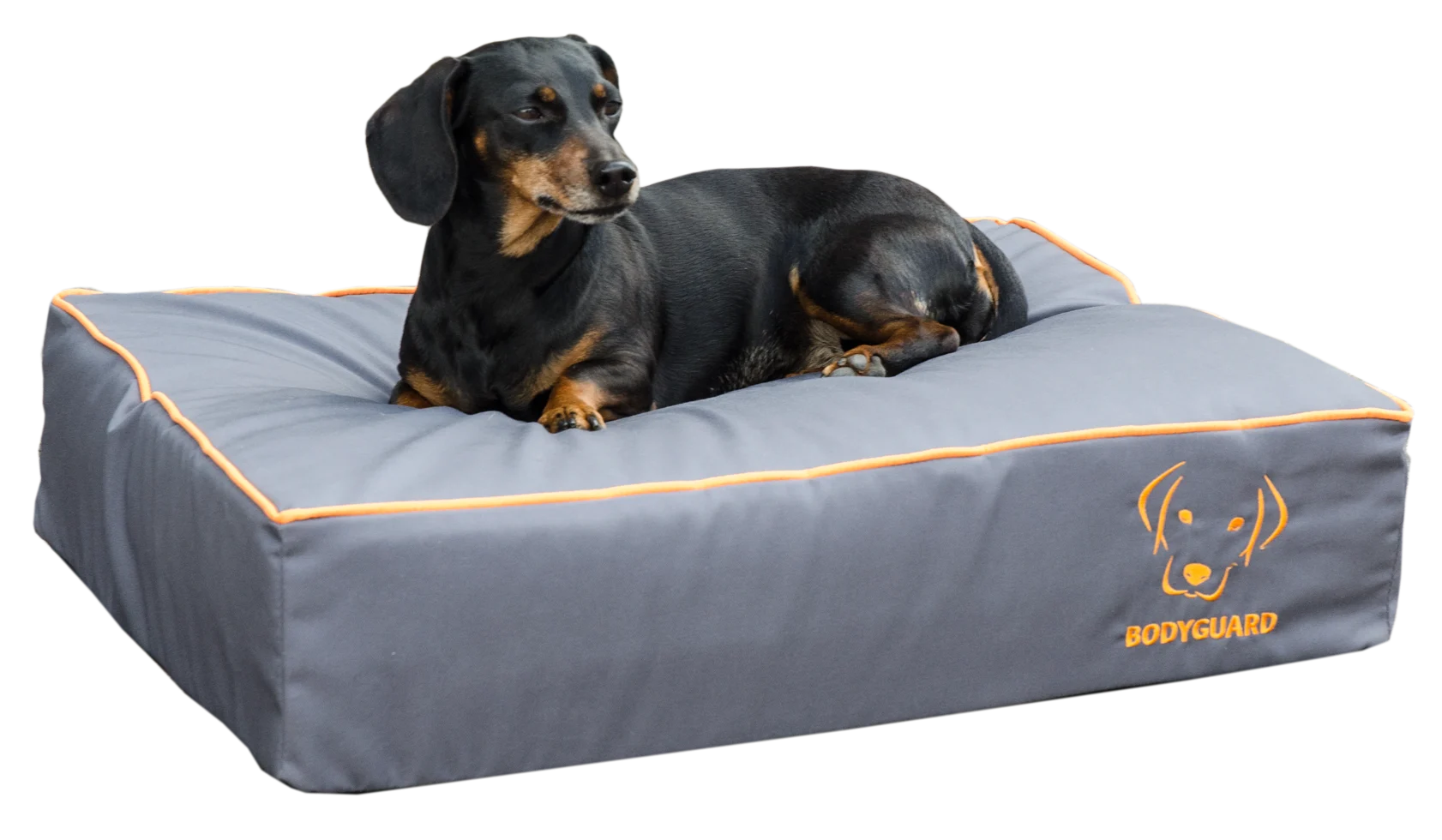Pat pentru câini cu suprafață impregnată și bază antiderapantă, gri S 65 x 50 cm – Bodyguard Royal Bed - imagine 1