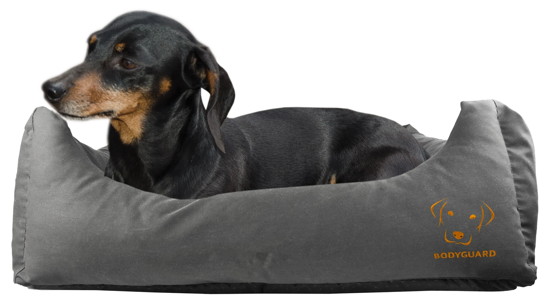Pat pentru câini cu partea superioară tratată și bază antiderapantă, gri, S 65 x 55 cm – Bodyguard Sofa Bed - imagine 1