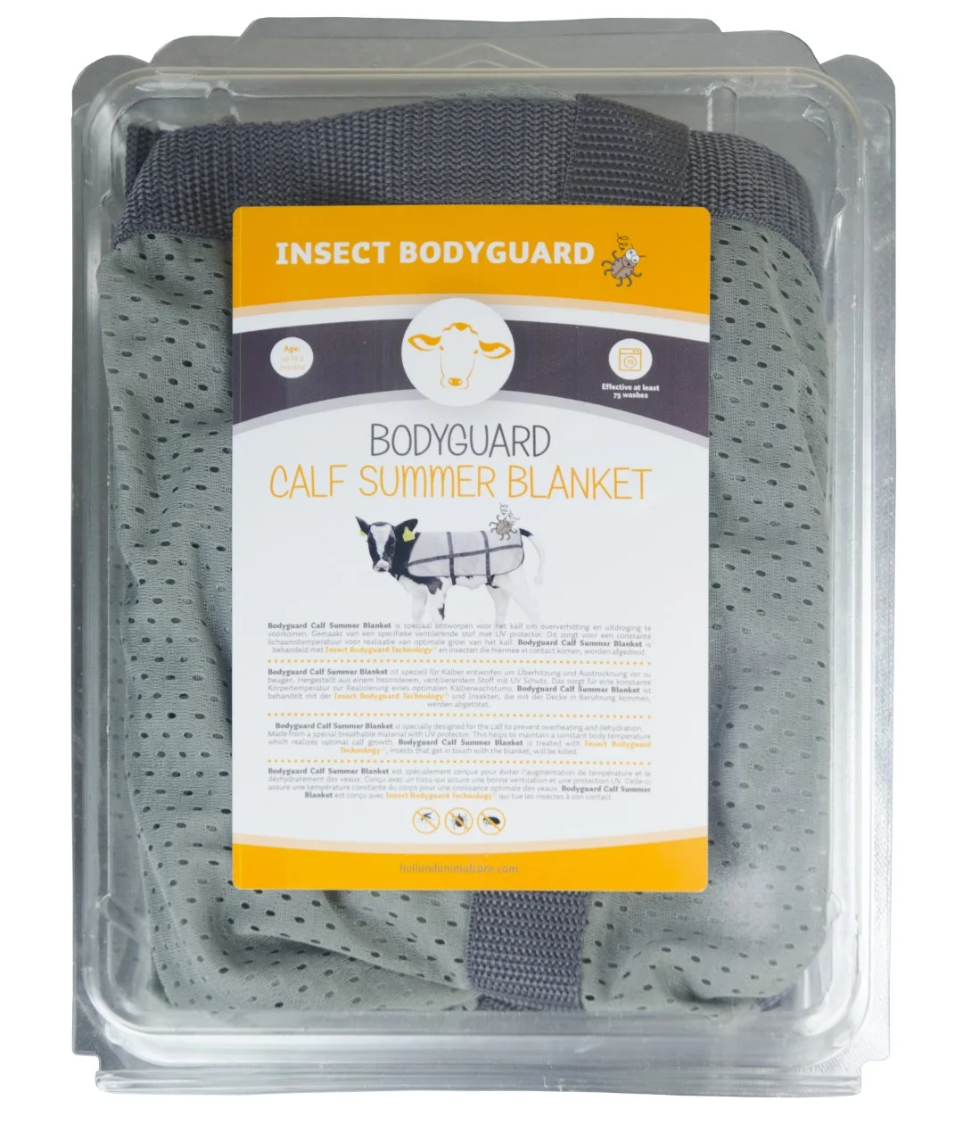 Pătură de vară pentru viței, respirabilă, lungime pe spate 70 cm – Bodyguard Calf Summer Blanket - imagine 2
