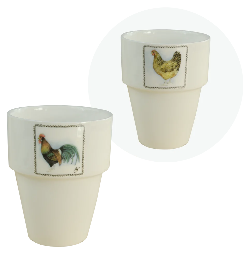 Cană de lapte cu cocoș și găină – Boerenwinkel - imagine 1
