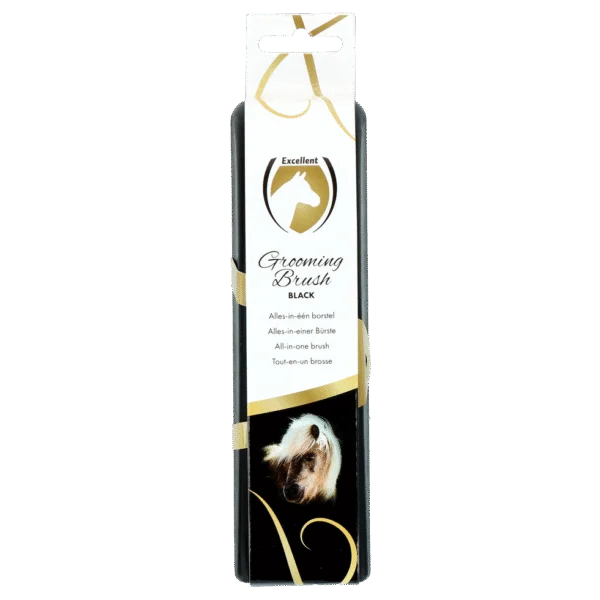 Perie pentru cai M pentru îngrijirea blănii, 17,5 x 5 x 2 cm, neagră – Excellent Horse Grooming Brush