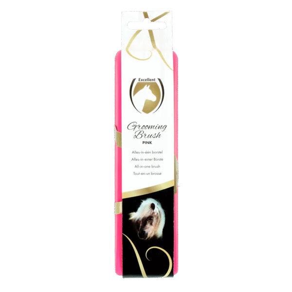 Perie pentru cai M pentru îngrijirea blănii, 17,5 x 5 x 2 cm, roz – Excellent Horse Grooming Brush