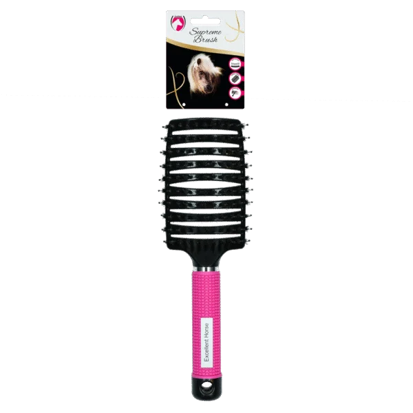 Perie pentru coamă, pentru descurcare, 24,5 cm, Roz – Excellent Horse Supreme Brush