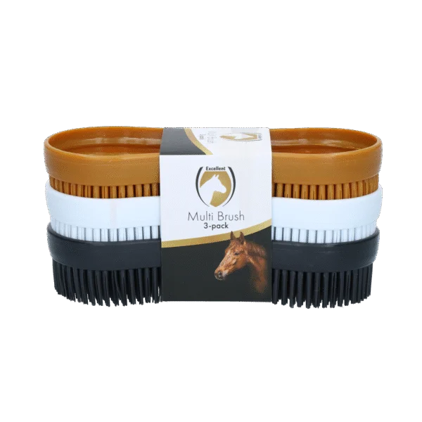 Perie pentru cai, pentru blană uscată și umedă, 3 bucăți – Excellent Horse Multi Brush
