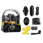 Set de îngrijire pentru tinerii călăreți, cu rucsac și 200 de elastice – Excellent Horse Grooming Set Junior