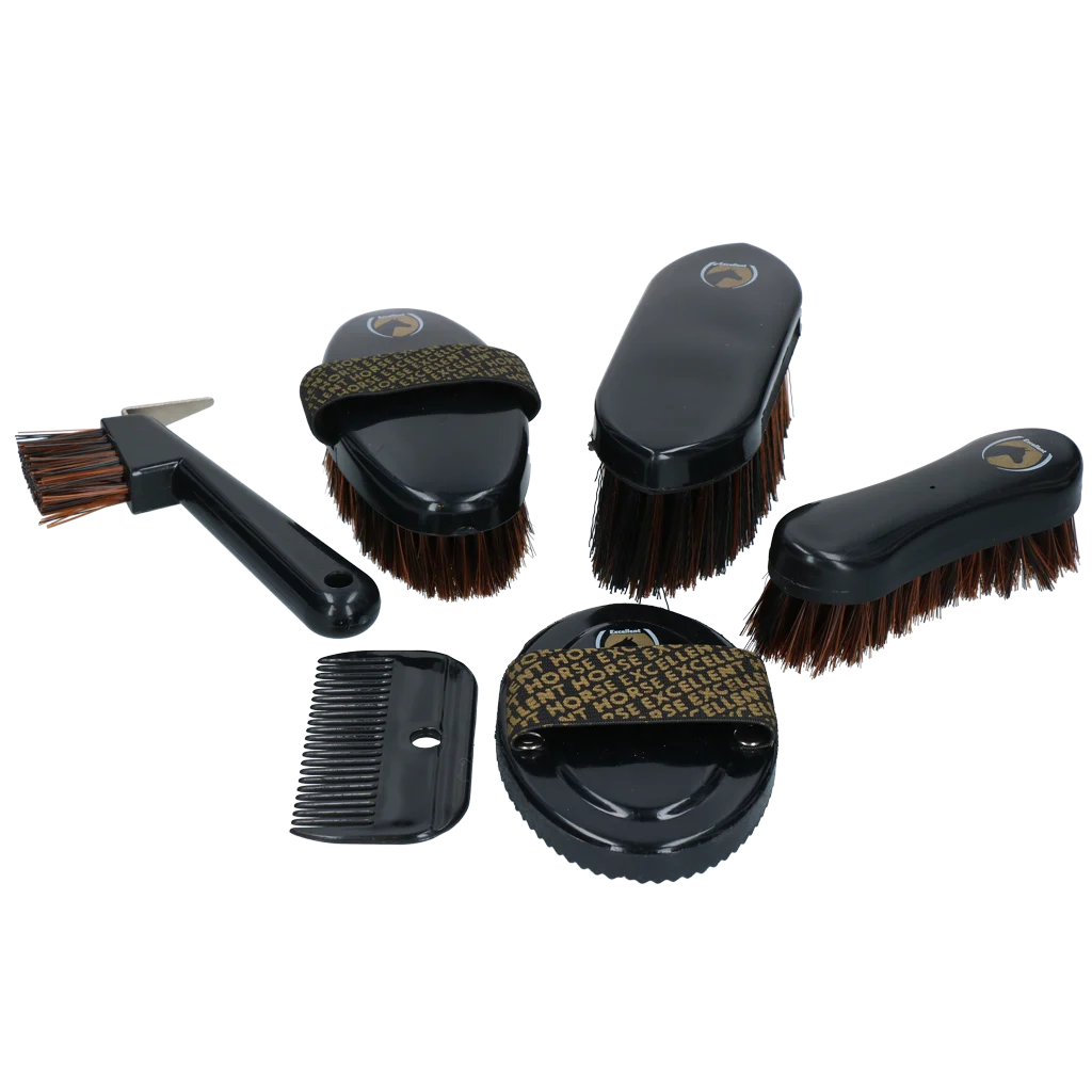 Set de îngrijire pentru tinerii călăreți, cu rucsac și 200 de elastice – Excellent Horse Grooming Set Junior - imagine 5