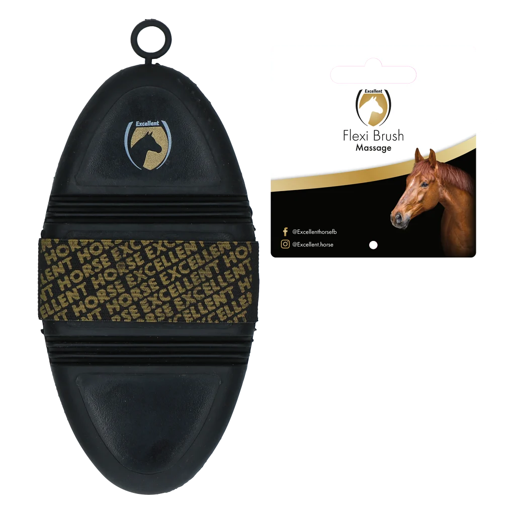 Perie de masaj cu noduri și partea superioară flexibilă – Excellent Horse Flexi Brush Massage - imagine 2