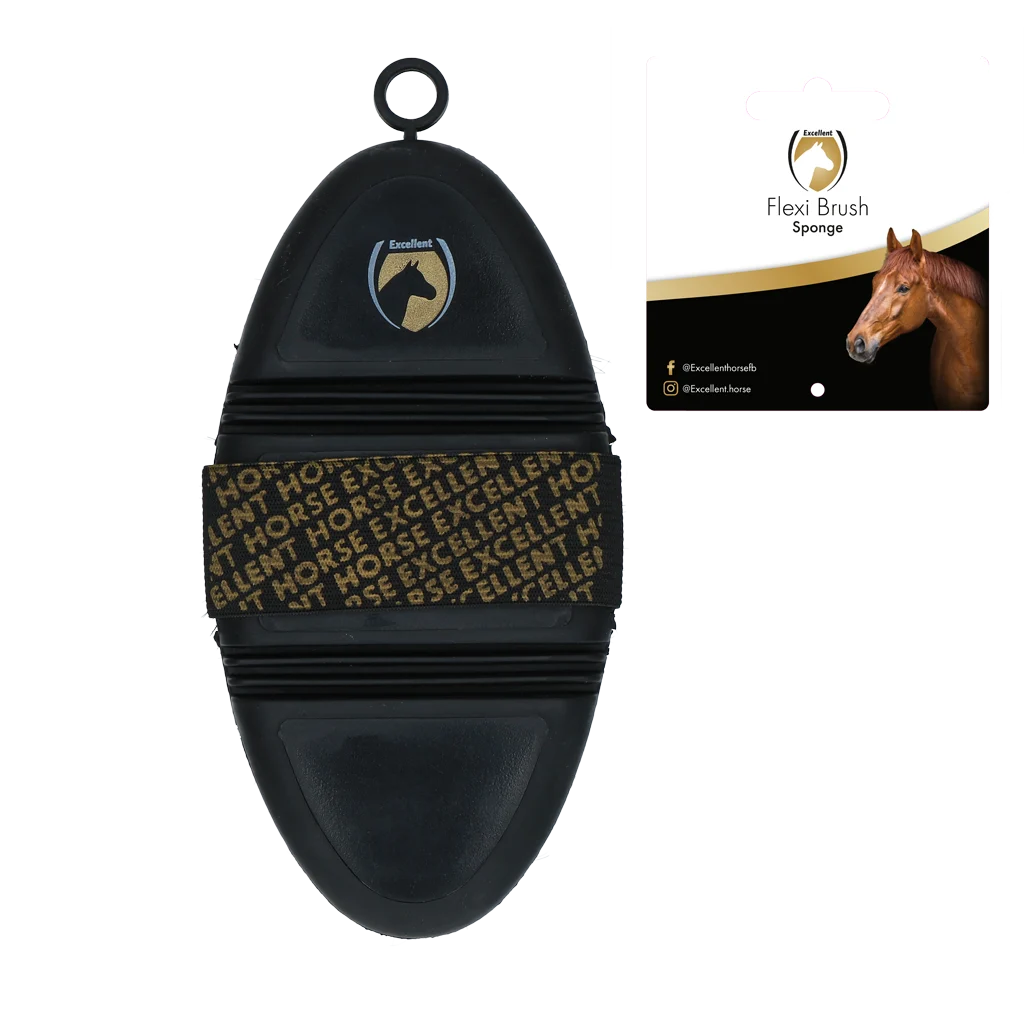 Perie burete pentru spălarea cailor, cu partea superioară flexibilă – Excellent Horse Flexi Brush Sponge - imagine 2