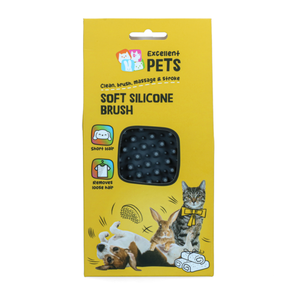 Perie din silicon pentru câini cu păr scurt, 12 x 6,5 x 2,5 cm – Excellent Pets Soft Silicone Brush