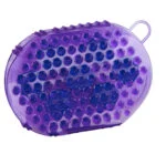 Perie de masaj pentru cai cu 7 role din oțel inoxidabil, mov, 16 x 10 cm - imagine 2
