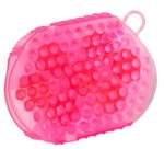 Perie de masaj pentru cai cu 7 role din oțel inoxidabil, roz, 16 x 10 cm - imagine 3