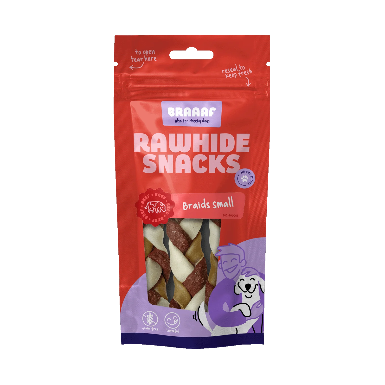 Recompense de ros împletite, 12 cm, 3 bucăți – Braaaf Twister Braids - imagine 1
