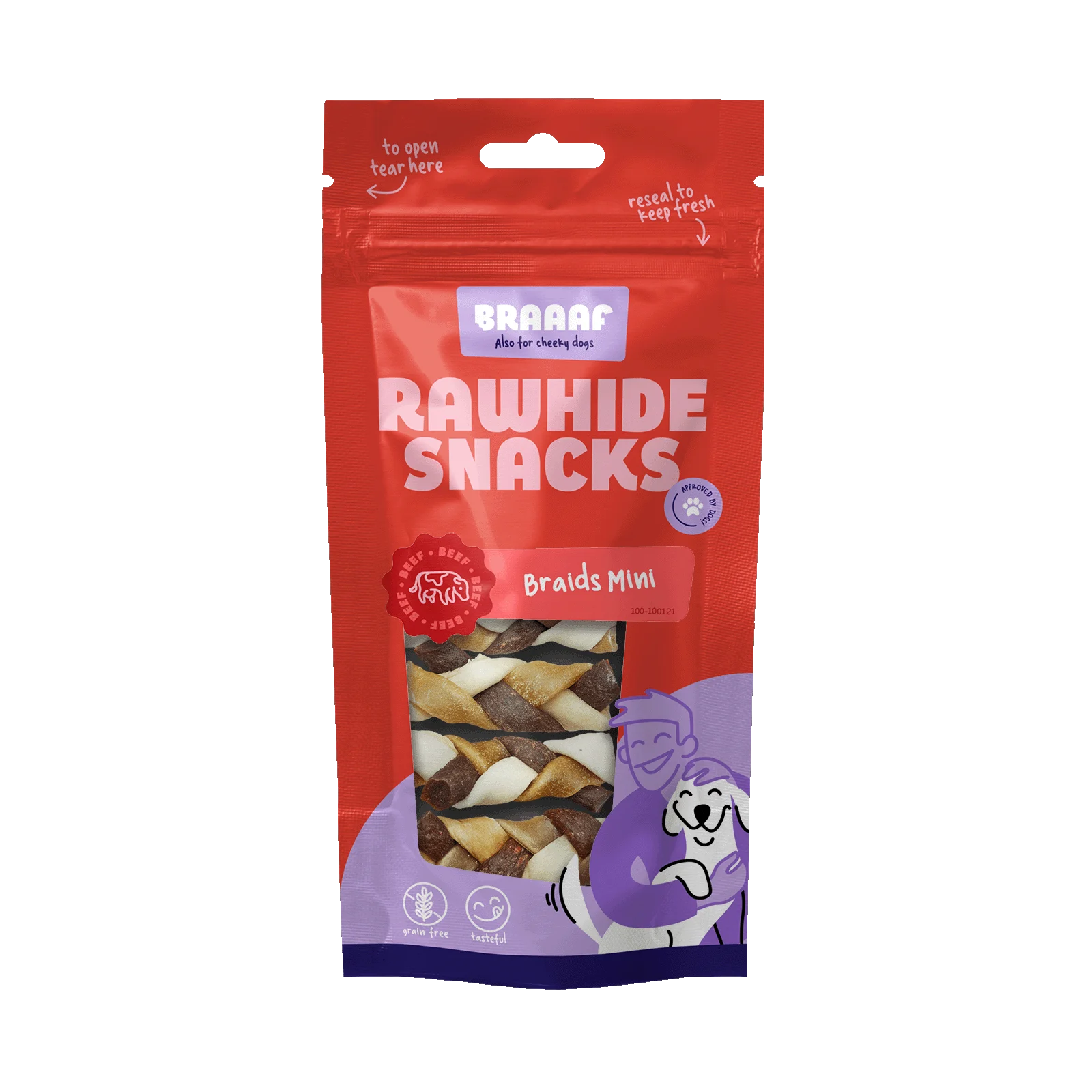 Recompense de ros împletite, 6 cm, 5 bucăți – Braaaf Twister Braids - imagine 1