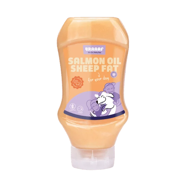 Sos pentru hrană cu ulei de somon și grăsime de oaie, 500 ml – Braaaf Dog Food Sauce