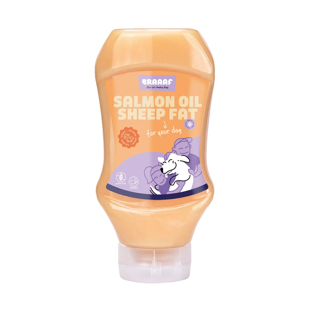 Sos pentru hrană cu ulei de somon și grăsime de oaie, 500 ml – Braaaf Dog Food Sauce - imagine 1