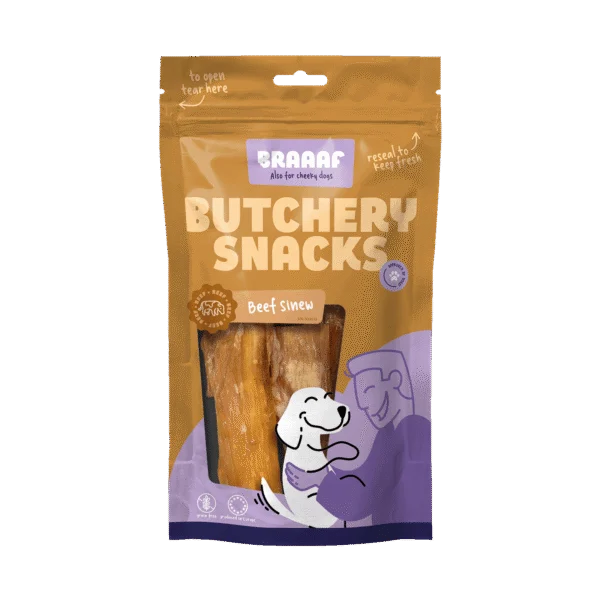 Tendon de vită pentru câini, 150 g – Braaaf Butchery Snacks