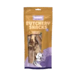 Gustare de mestecat din urechi de iepure cu păr pentru câini, 80 g – Braaaf Butchery