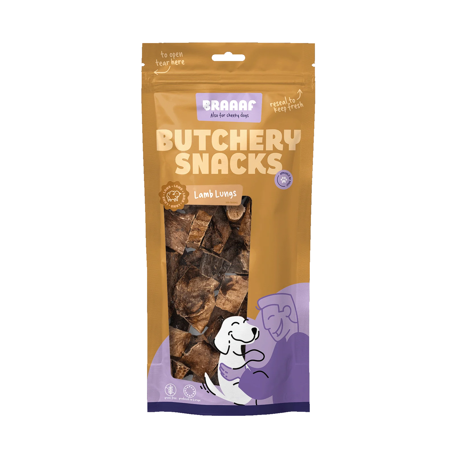 Gustare pentru câini, plămâni de miel, 85 g – Braaaf Butchery - imagine 1